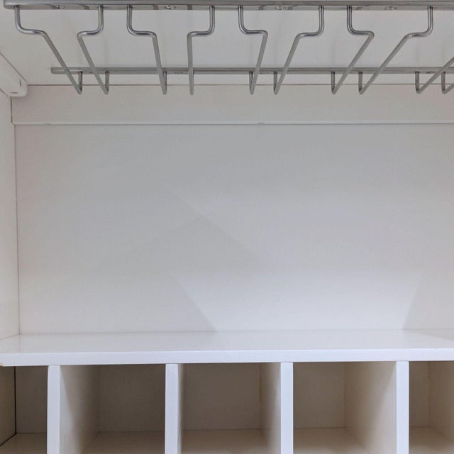 White West Elm Baron Deco Bar Cabinet For Sale - Image 8 of 9