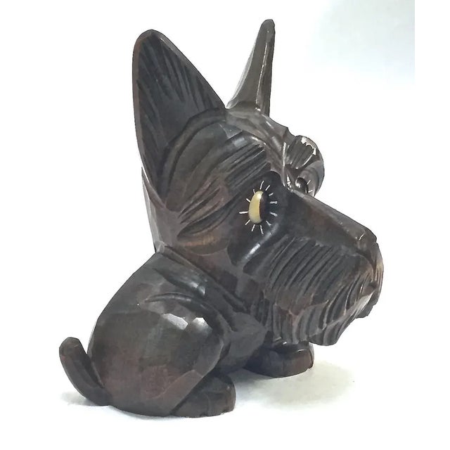 Black Forest Vintage Black Forest Googly Eyed Terrier Clock For Sale - Image 4 of 6