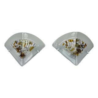 Vintage Italian Murano Glass Wall Lamps, 1980s, Set of 2 For Sale
