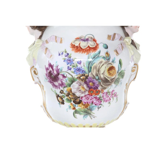 Contemporary 19th Century Dresden Porcelain Decorative Urn For Sale - Image 3 of 11