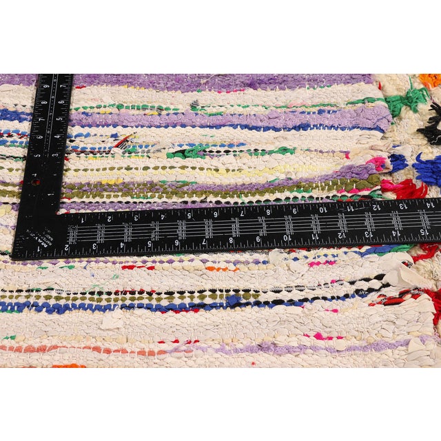 Textile Vintage Azilal Boucherouite Moroccan Rug, 04'08 X 09'01 For Sale - Image 7 of 10