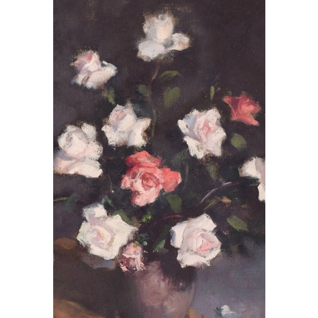 Rosendo Gonzalez Carbonell, Still Life with Roses, 20th-Century, Oil on Canvas, Framed For Sale - Image 3 of 11