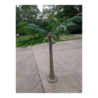 Mid Century Coastal Palm Tree Bullet Floor Lamp For Sale