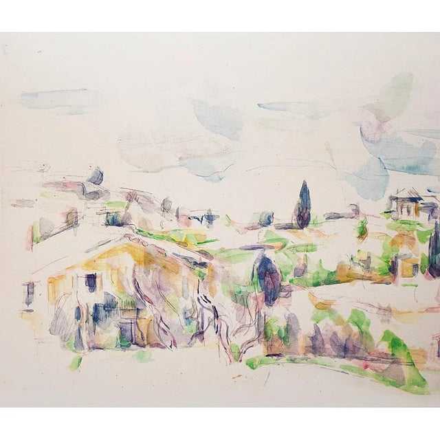 1959 After Paul Cezanne "Landscape", Large First Edition Full-Color Print For Sale - Image 4 of 8
