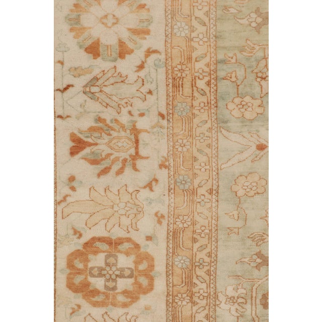 Rug & Kilim’s Sultanabad Style Runner in Blue With Orange Floral Pattern For Sale In New York - Image 6 of 7