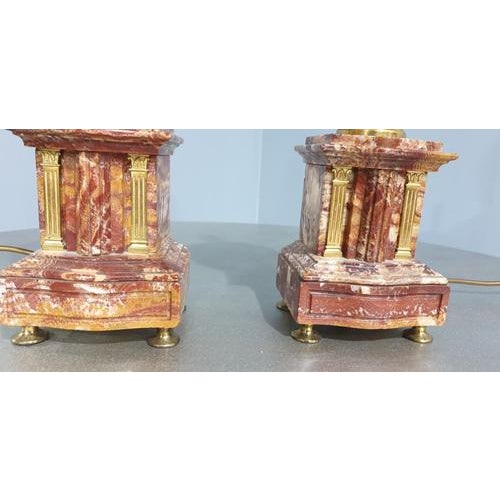 Outstanding Marble Table Lamps, Set of 2 For Sale - Image 9 of 10