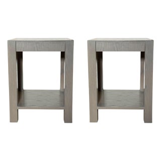 Parsons Walnut Bedside Tables- A Pair For Sale
