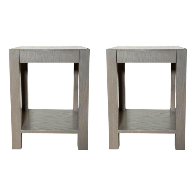 Parsons Walnut Bedside Tables- A Pair For Sale