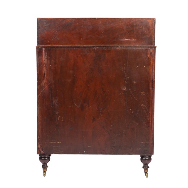 Early 19th Century American Neoclassic Mahogany Demilune Dressing Stand on Brass Castors, 1830 For Sale - Image 5 of 15