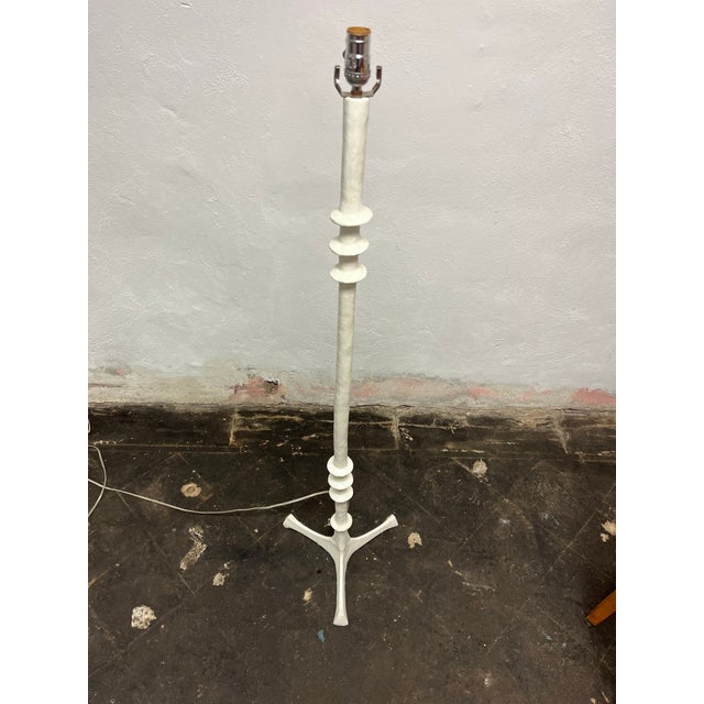 Italian Italian Mid-Century White Painted Turned Post Floor Lamp (Manner of Giacometti) For Sale - Image 3 of 6