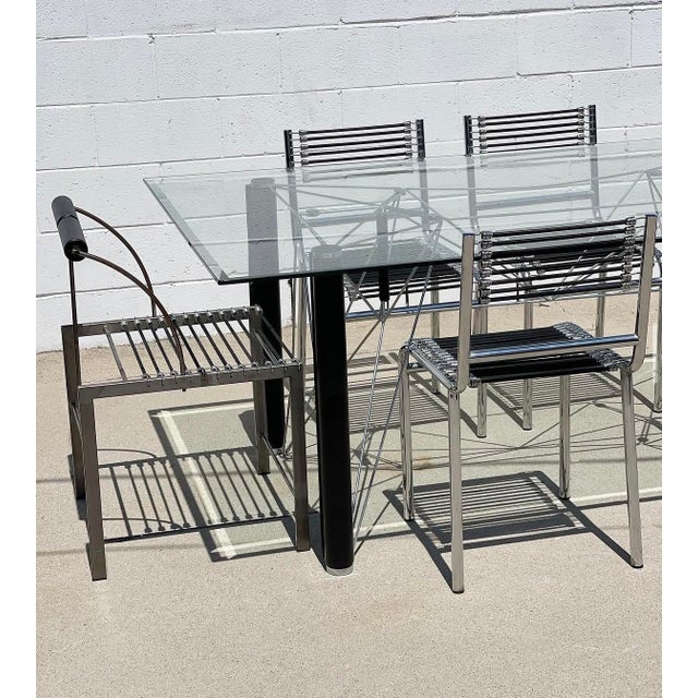 1980s 1980s René Herbst “Sandows” Dining Set for Alivar Museum Collection | Table + 6 Chairs For Sale - Image 5 of 6
