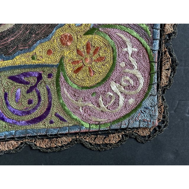 Antique Ottoman Empire Turkish Metallic Embroidery Textile Panel For Sale - Image 9 of 12