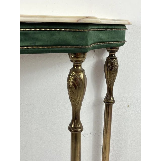 Forest Green Mid-Century Console and Mirror in the style of Paolo, Buffa 1960s, Set of 2 For Sale - Image 8 of 13