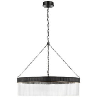 Marie Flanigan for Visual Comfort Signature Menil Large Chandelier in Bronze with Crystal Rods For Sale
