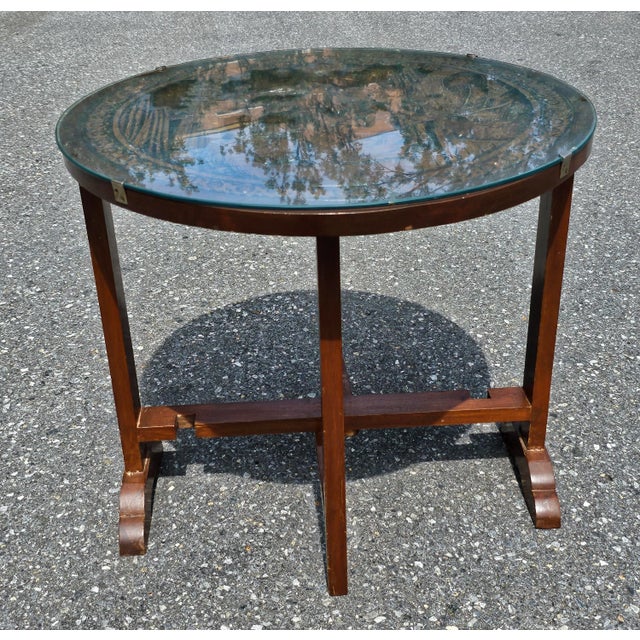 Mid 20th Century Chinese Carved Hardwood and Glass Tilt-Top Tea Table or Side Table For Sale - Image 5 of 8