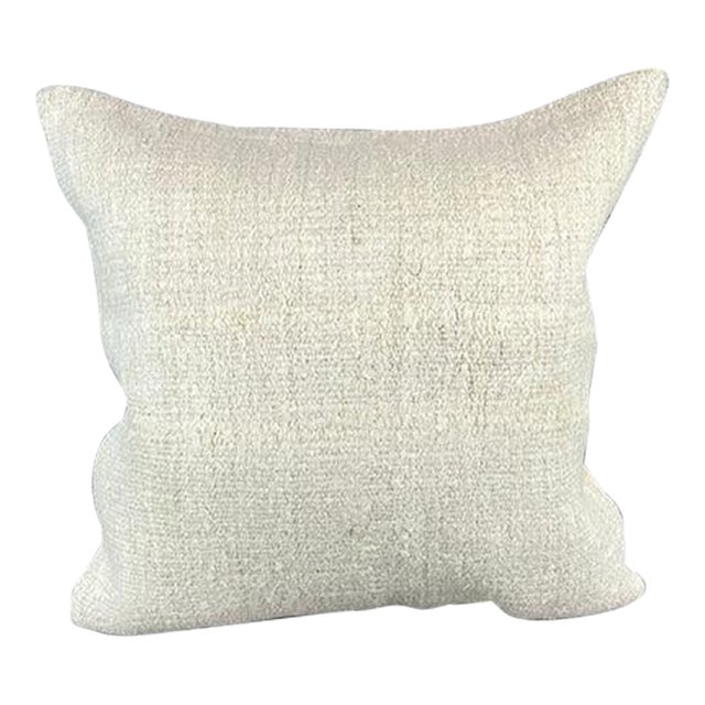 20 x 20 Hemp Pillow Turkish Cushion Natural Grayish White Pillow Cushion Cover For Sale