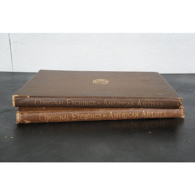 Late 19th Century Antique 1883 Original Etchings by American Artists Hb Folio Art Book For Sale - Image 5 of 18