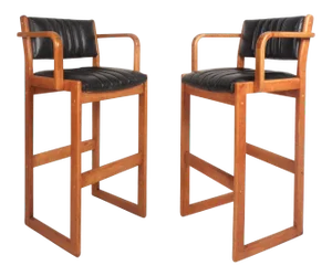 Pair of Mid-Century Modern Danish Bar Stools