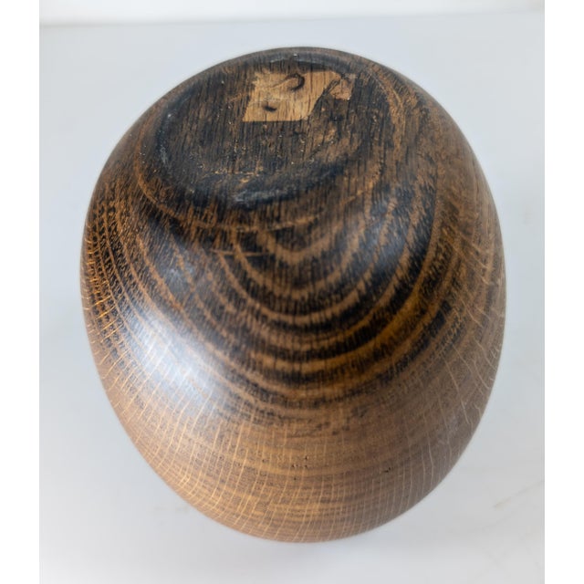 Mid-Century Modern Turned White Oak Ovoid Oval Vase For Sale In New York - Image 6 of 8