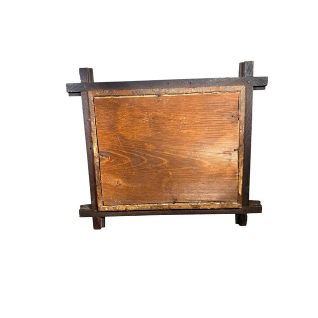 Wood Victorian Walnut Hand Carved Folk Art Oak Leaf Wood Frame For Sale - Image 7 of 10