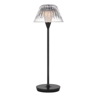 Waterford by Visual Comfort Signature Blaze 16" Rechargeable Table Lamp in Bronze with Clear Crystal For Sale