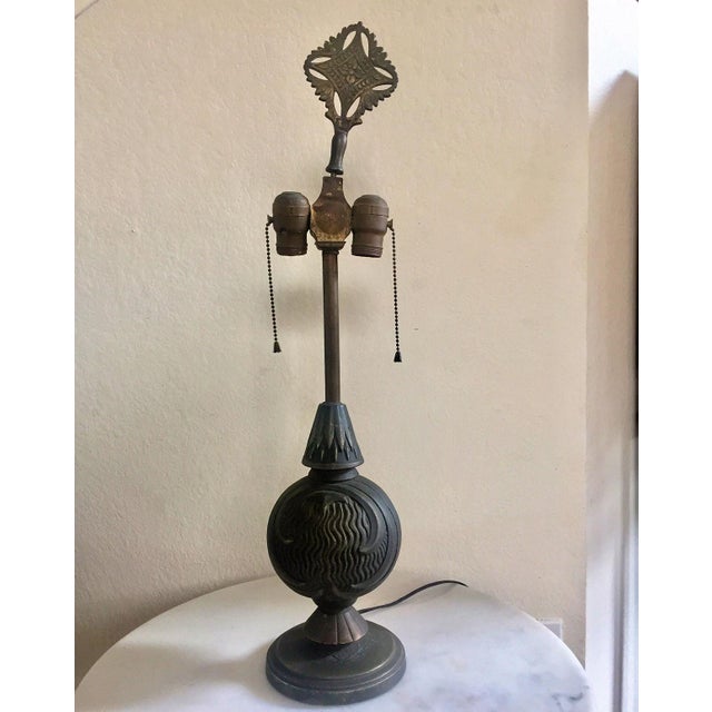 Vintage Art Deco Bronze Table Lamp For Sale - Image 4 of 4