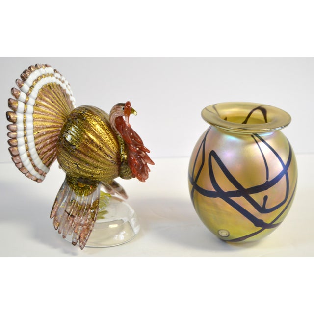 1970s 1970s Alfredo Barbini Manner Colorful Murano Style Art Glass Turkey Figurine Italy For Sale - Image 5 of 12