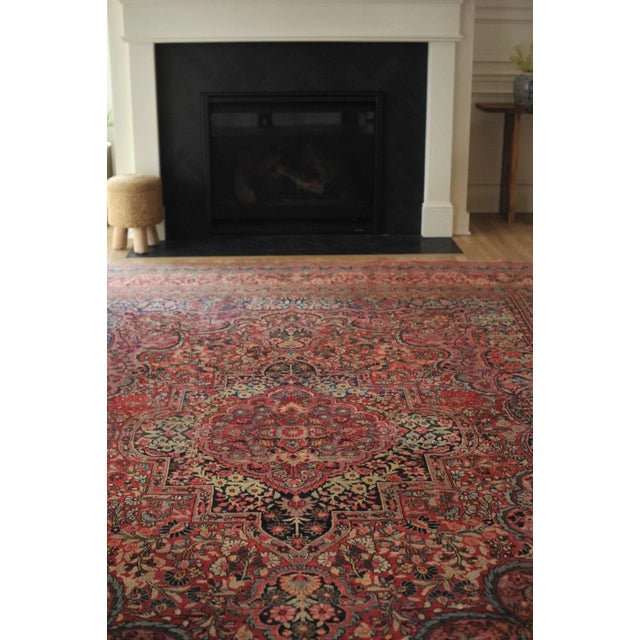 Antique Madonna Botanical Rug, 10.8 x 14.3 For Sale - Image 4 of 11