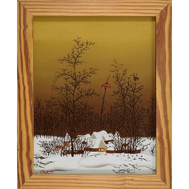 Jan Matejic, Naive Landscape, 1980s, Paint For Sale - Image 4 of 4