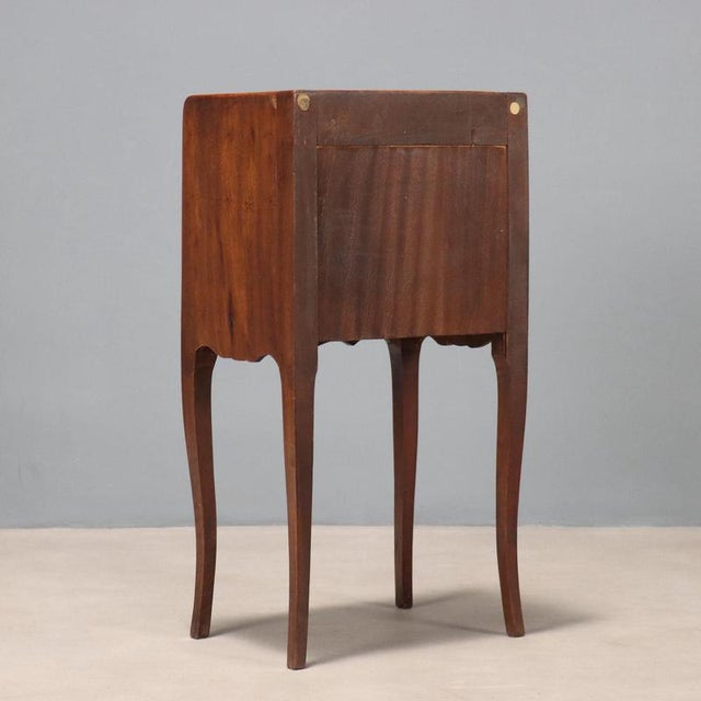 Wood Mahogany Bedside Table, France, 20th Century For Sale - Image 7 of 8