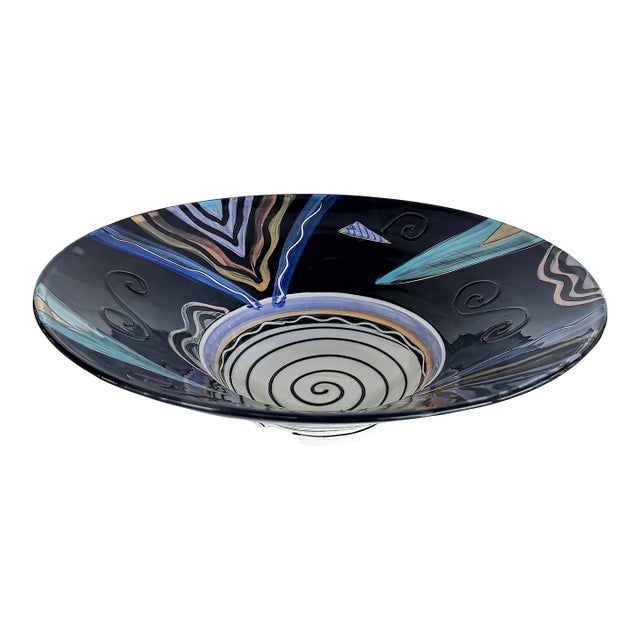 Studio Pottery Post Modern Abstract Centerpiece Bowl For Sale