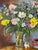 Antique Original Floral Still-Life Oil Painting on Canvas Board For Sale - Image 4 of 5