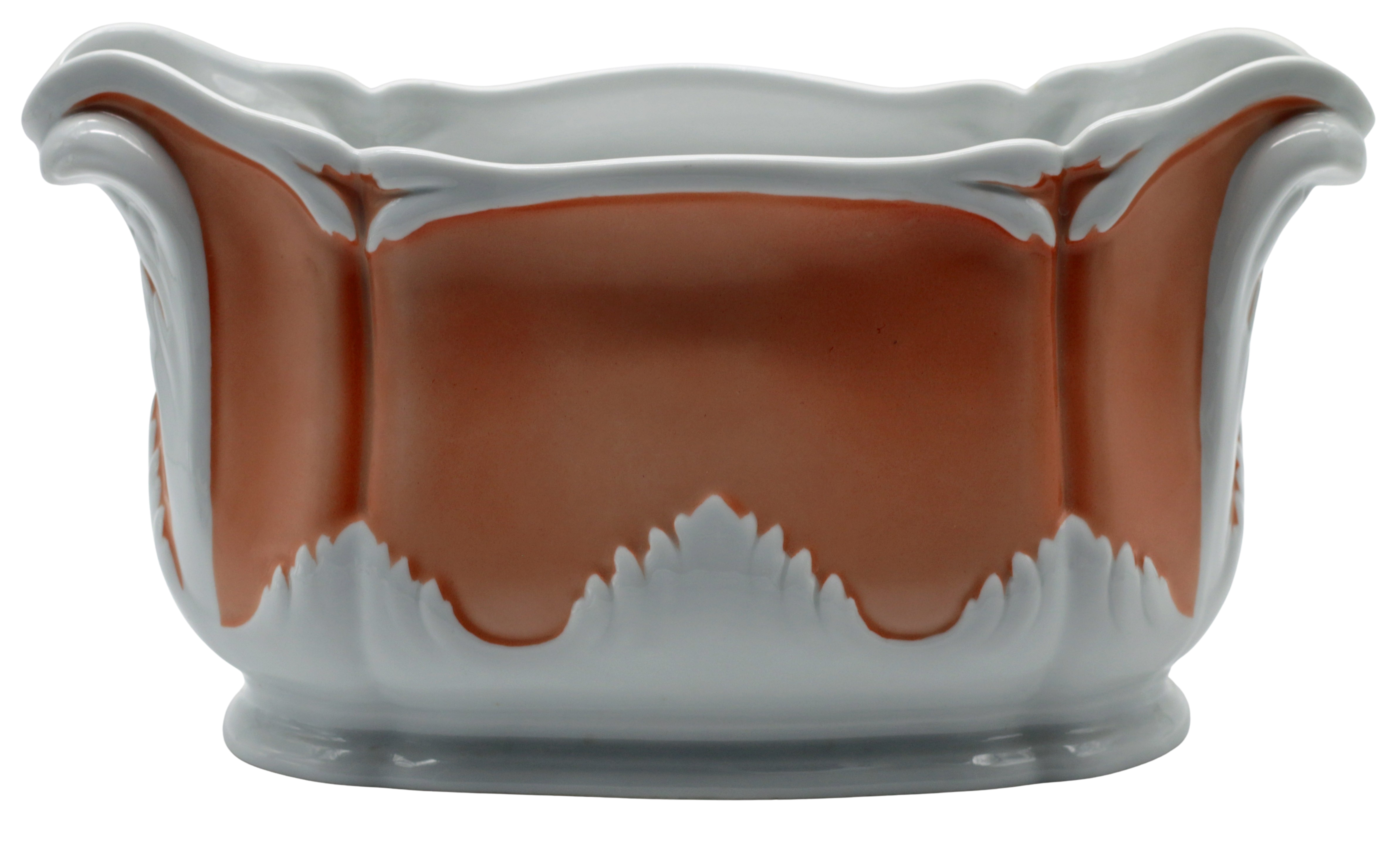 Large Mottahedeh Vista Alegre Peach and White Porcelain Jardiniere