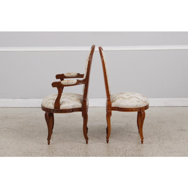 Set of 8 French Louis XIV Style Upholstered Dining Room Chairs For Sale In Philadelphia - Image 6 of 18