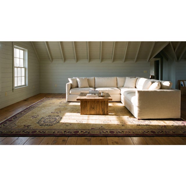 Marvelous Beige and Purple Color With Trellis Pattern Antique Chinese Rug For Sale - Image 10 of 10