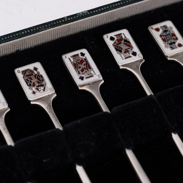 20th Century Silver Cased Cocktail Picks from Garrard, 1986, Set of 12 For Sale - Image 9 of 18