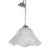 Late 20th Century Murano Fazzoletto White Art Glass Pendant Light With Chrome Hardware For Sale