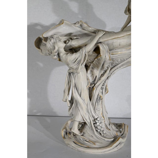 Art Nouveau Porcelain Cut Vase, 1900s For Sale - Image 6 of 18