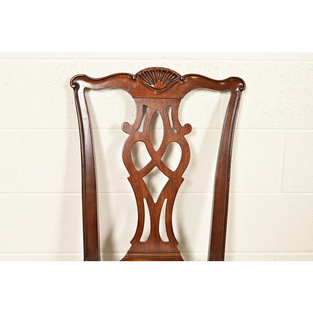 Drexel Heritage Georgian Carved Mahogany Dining Chairs, Set of Six For Sale In South Bend - Image 6 of 13