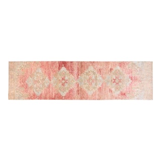 Vintage Turkish Anatolian Hand Knotted Wool Rug, 3'x12' For Sale