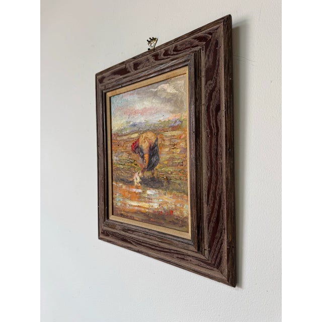 1960's Vintage Alessandro Impressionist Abstract Oil on Masonite Painting – Framed For Sale - Image 4 of 10