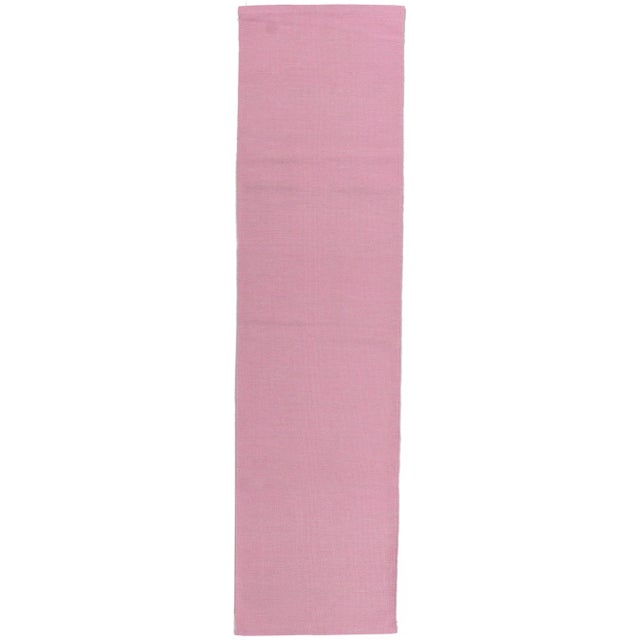 Swedish Inspired Pink Kilim Rug Runner - 03'01 X 11'10 For Sale - Image 9 of 9