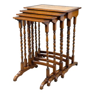Nesting Coffee Tables in Walnut, 1920, Set of 4 For Sale