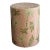 Made Goods Tropical Palm Ceramic Garden Stool in Blush & Green Gloss Glaze Indoor Outdoor Side Table For Sale