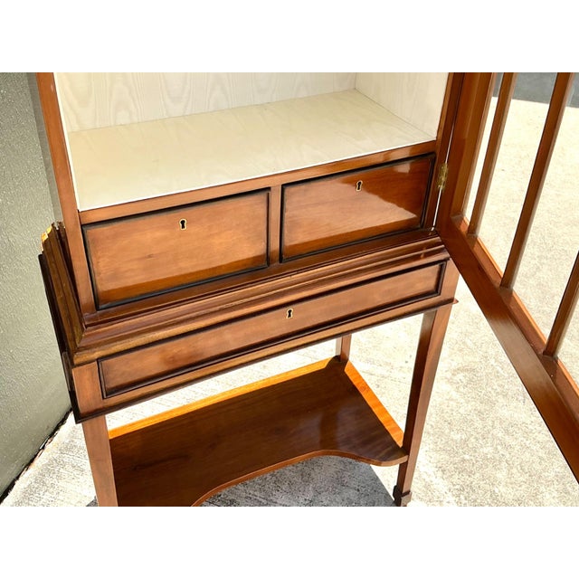 Vintage Mahogany Glass Display Cabinet For Sale - Image 12 of 16