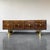 Campaign 1970s Romweber Burl Elm Wood and Gold Trim Executive Desk and Credenza Set For Sale - Image 3 of 18