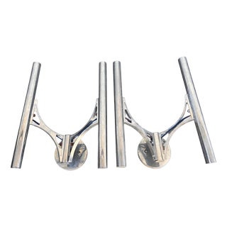 Chrome Steel Sconces by Gaetano Sciolari, 1960s, Set of 2 For Sale