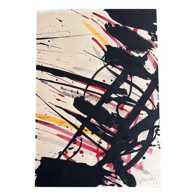 Edo Murtić, Composition, 1967, Acrylic on Paper For Sale
