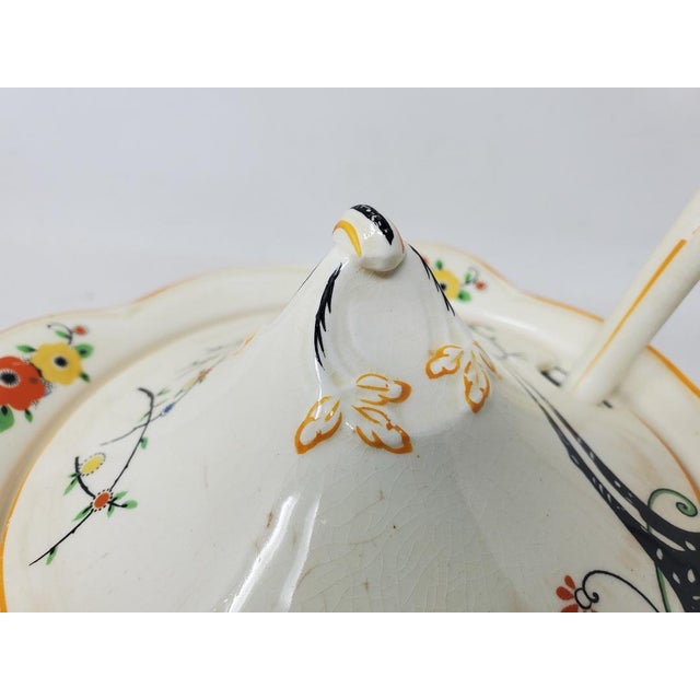 Vintage 1930s Woods Ivory Ware Sauce or Gravy Bowl With Ladle and Lid For Sale - Image 13 of 18