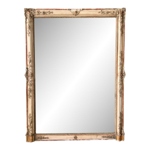 French 19th Century Mantel Mirror With Original Glass & Paint